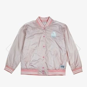 Women’s DIRTYBIRD varsity jacket in pink worn once